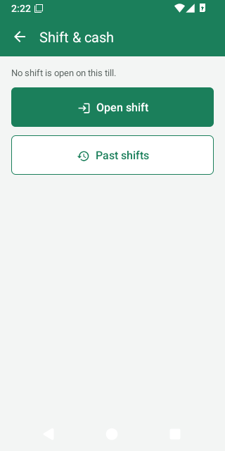 The Shift and cash screen