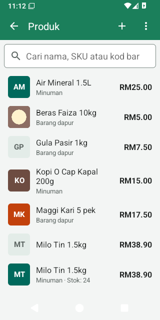 Senarai Produk