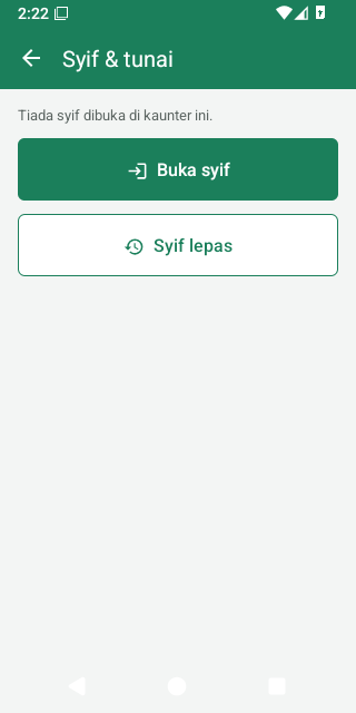 Skrin Syif dan tunai